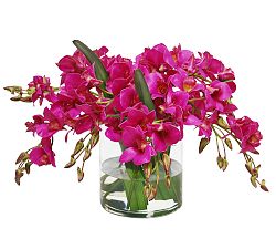 Faux Dendrobium in Cylinder Vase