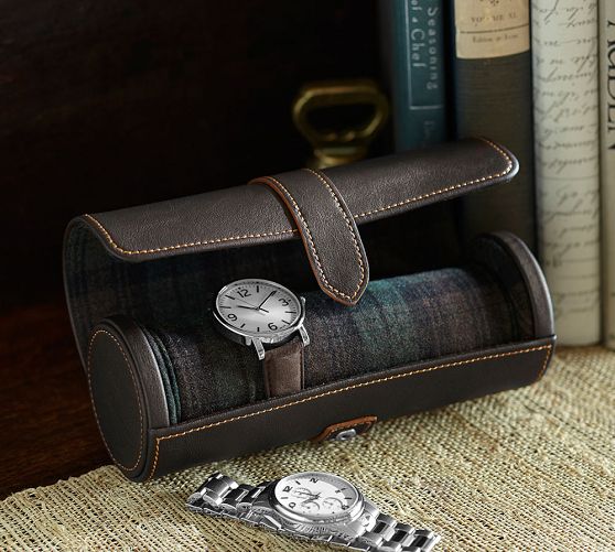 Tartan Plaid Watch Roll Case