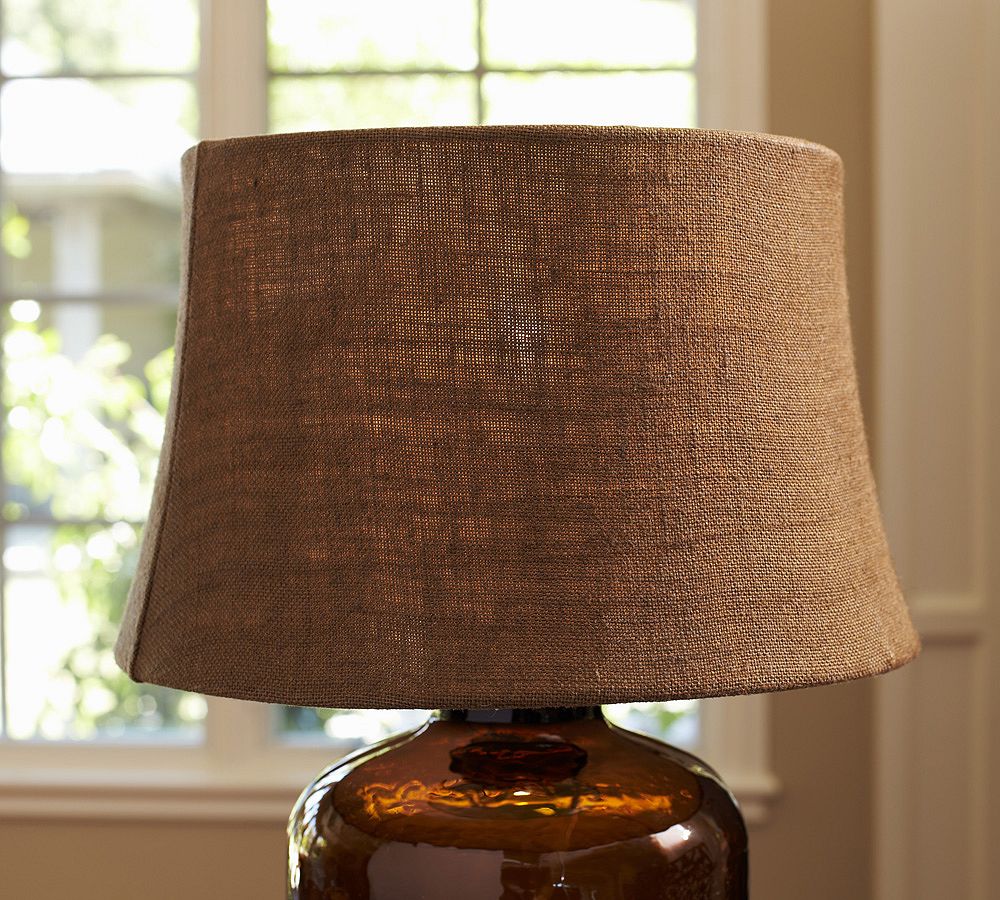 Espresso Burlap Tapered Drum Lamp Shade (13&quot;-14'')