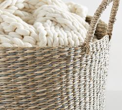 Lisbon Seagrass Two-Tone Tote Baskets