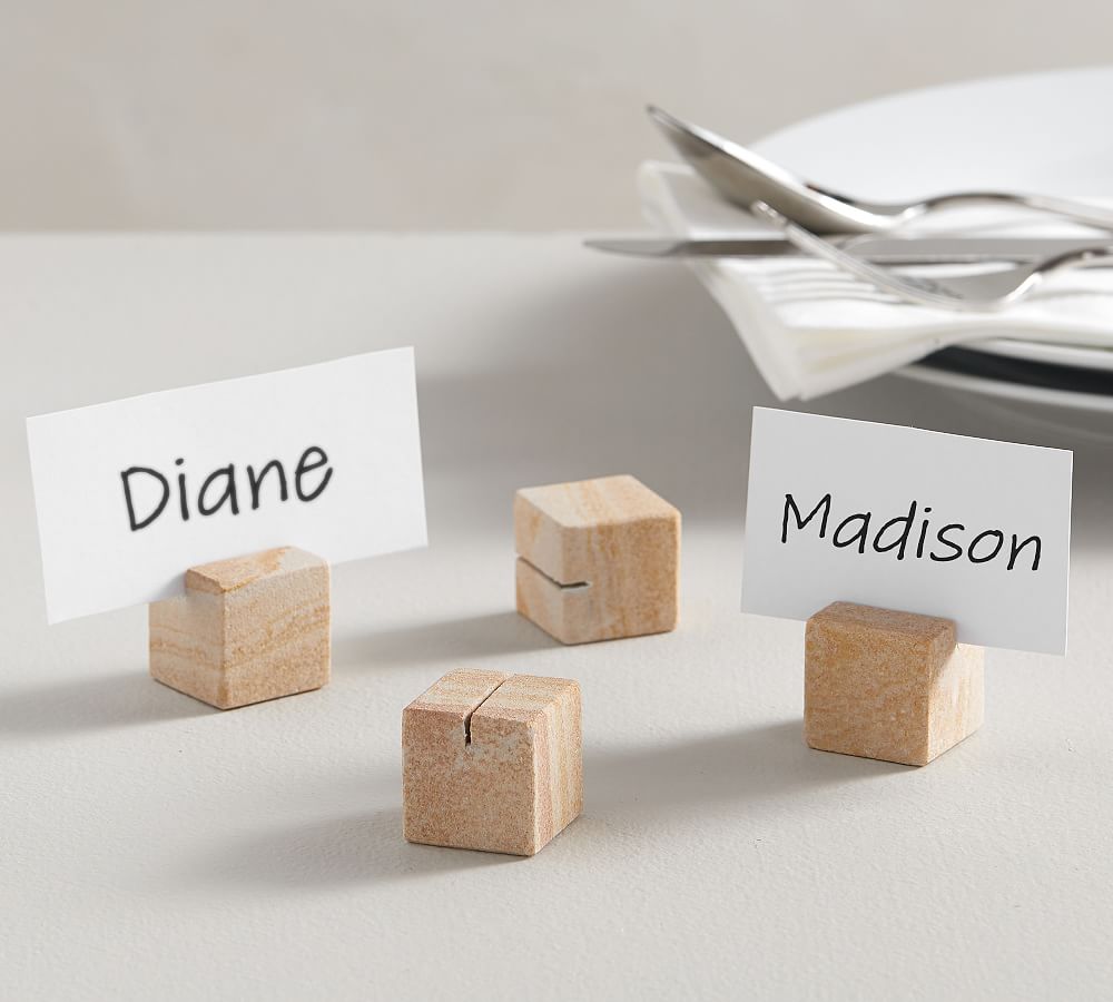 Mesa Handcrafted Sandstone Place Card Holders - Set of 4