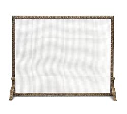 Ballard Embossed Single Panel Firescreen - Brass
