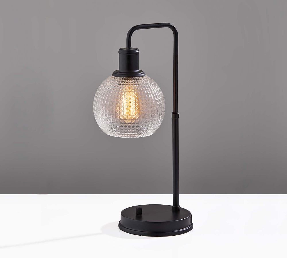 Barnet Hand-Blown Glass Globe USB Task Lamp (21&quot;)