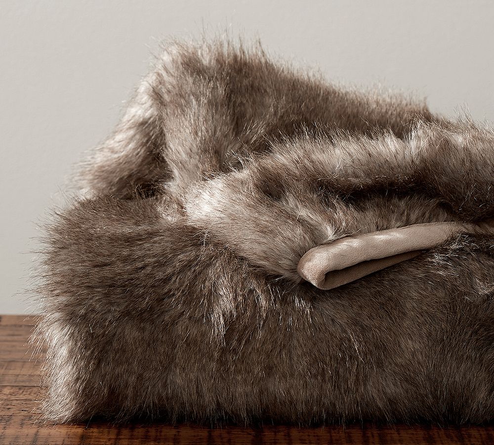 Faux Fur Feather Throw