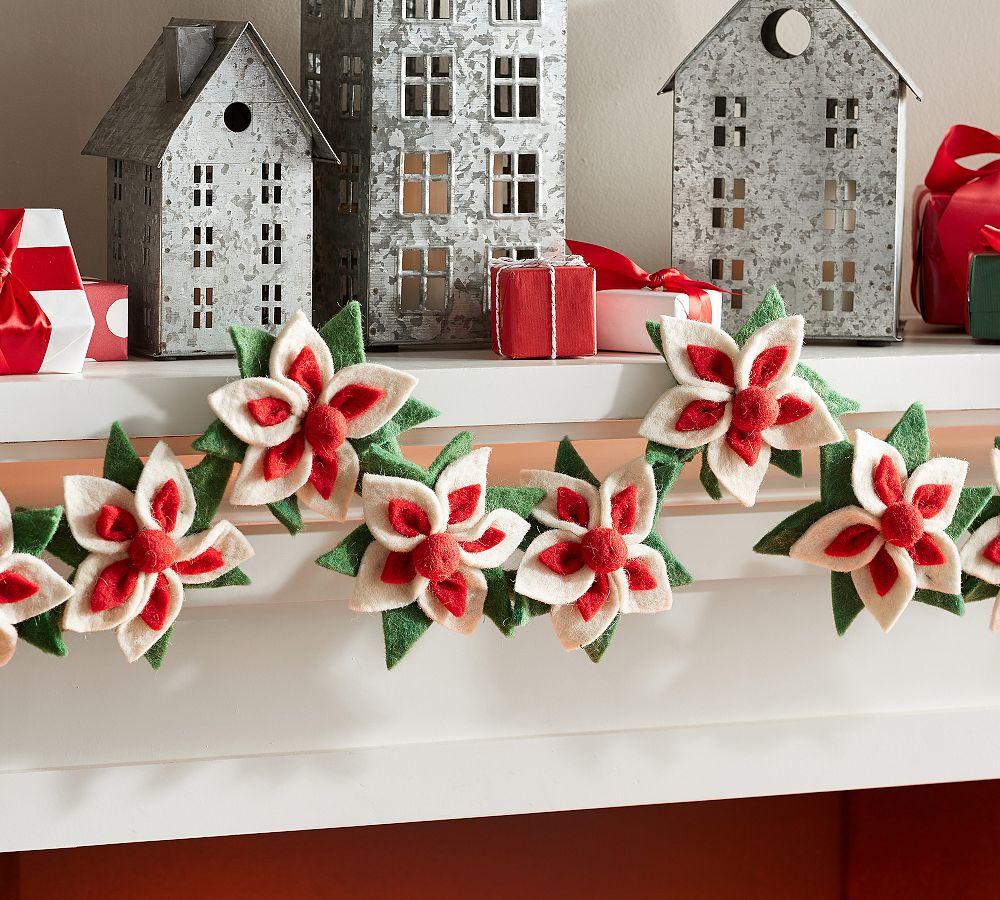 Felt Poinsettia Garland