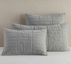 Hudson Handcrafted Heathered Velvet Quilted Sham