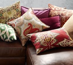 Inez Ikat Silk Printed Lumbar Pillow Cover
