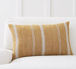 Robinson Linen Striped Lumbar Pillow Cover