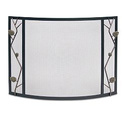 Pine Cone Fireplace Bowed Screen