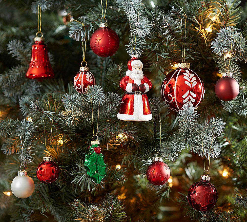 Red Assorted Glass Ornaments - Set of 20
