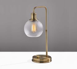 Barnet Hand-Blown Glass Globe USB Task Lamp (21&quot;)
