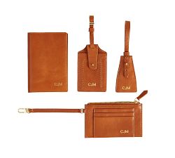 Peyton Leather Travel Accessories - Cognac