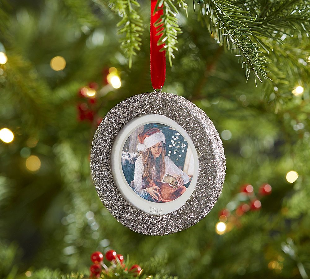 Dated Glitter Frame Ornament - Circle