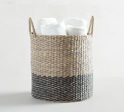 Lisbon Seagrass Two-Tone Tote Baskets