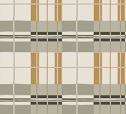 Paired Back Plaid Mustard Removable Wallpaper