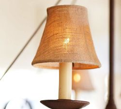 Burlap Chandelier Shades, Set of 3 (4&quot;)
