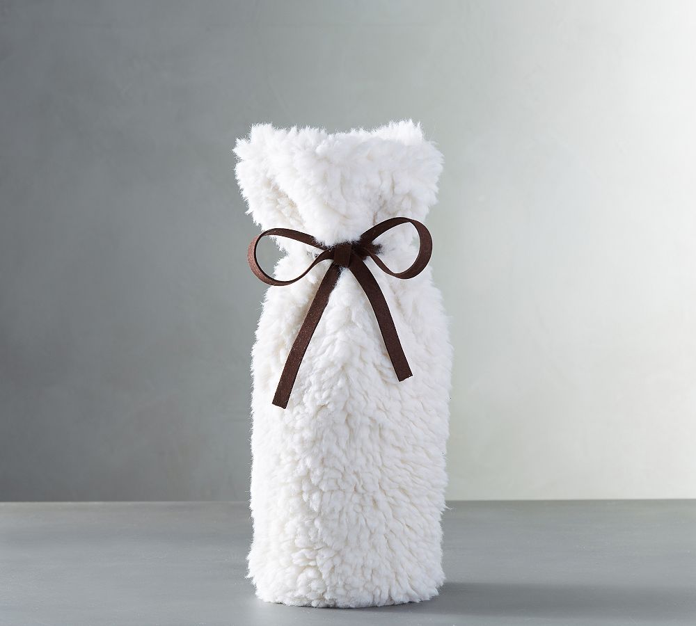 Faux Fur Wine Bag - Sherpa