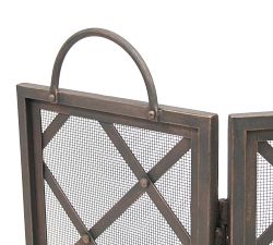 Iron Weave Tri-Panel Firescreen