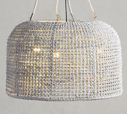 Rattan Modern Dome Pendant (33&quot;)