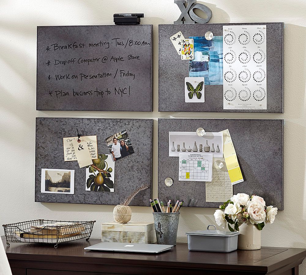 Galvanized Magnetic Wipe Boards, Set of 4
