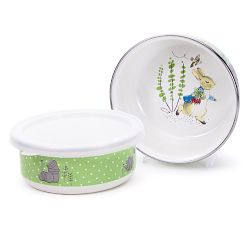 Golden Rabbit Polka Dot Peter Rabbit Enamel 3-Piece Dinnerware Set