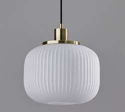 Nausica Ribbed Glass Pendant (10&quot;)