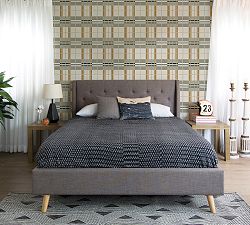 Paired Back Plaid Mustard Removable Wallpaper