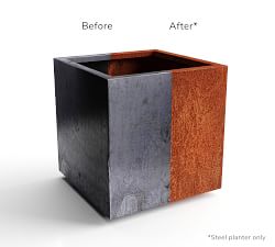 Cube Outdoor Planters - Corten Steel
