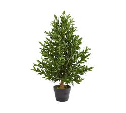 Faux Olive Cone Topiary Trees