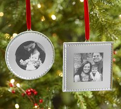 Mirrored Frame Ornament - Round