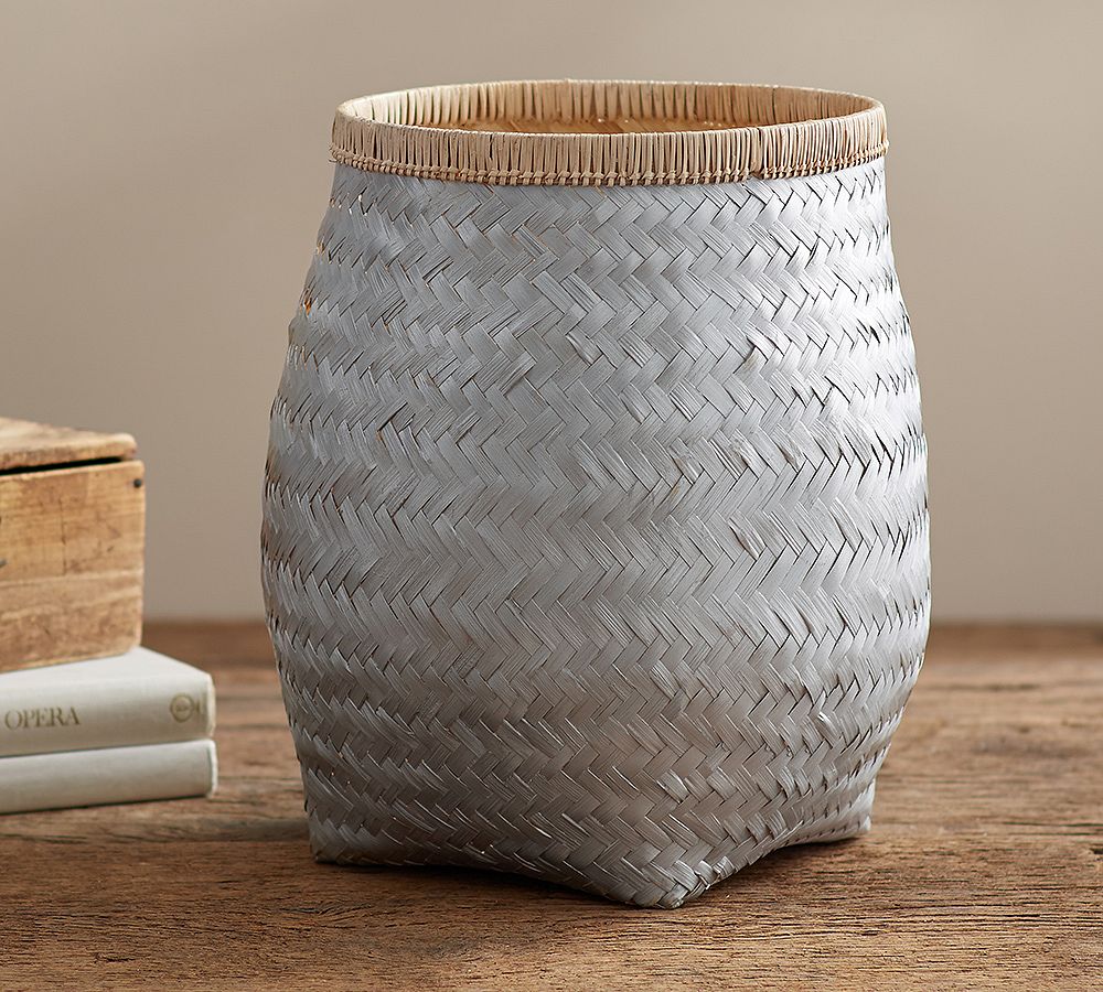 Silver Flatweave Round Basket