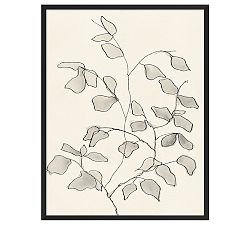 Charcoal Leaves Framed Print