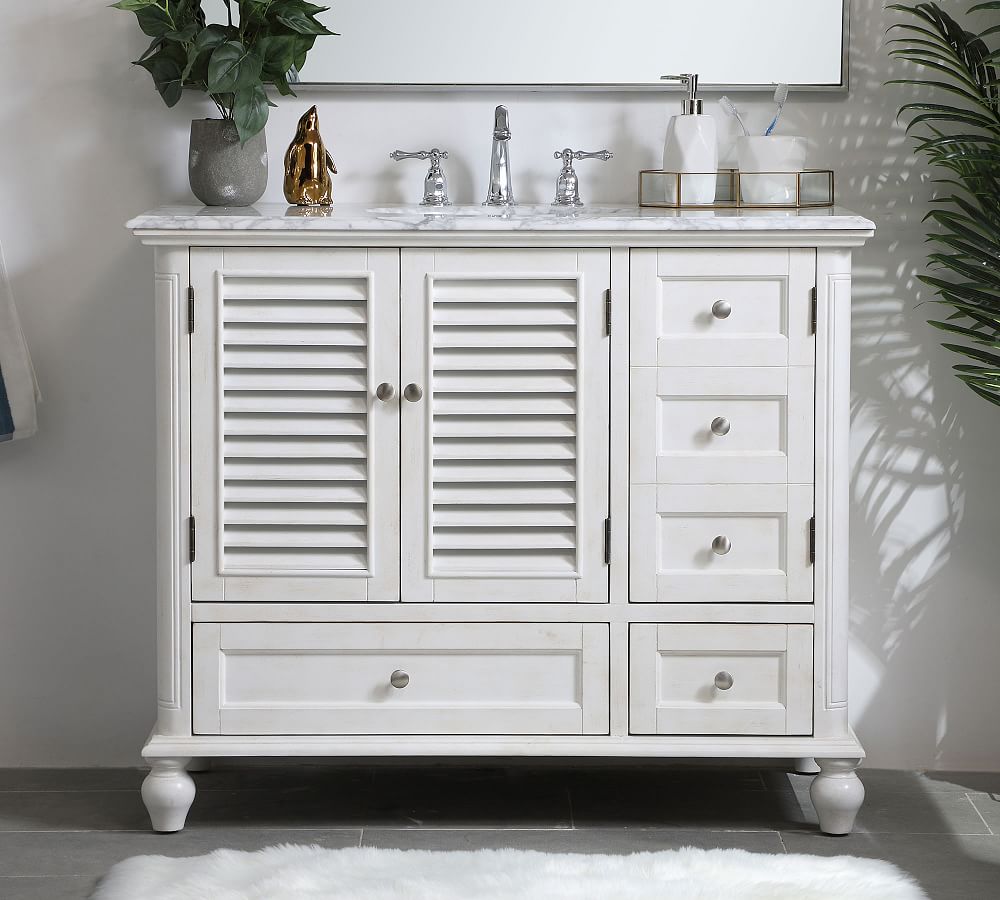 Page 42&quot; Asymmetric Single Sink Vanity with Doors