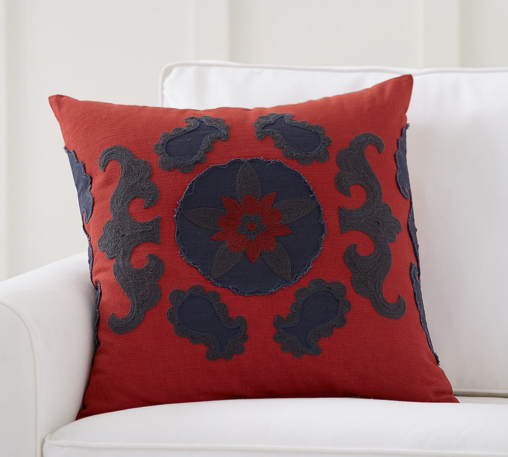 Suzani Applique Pillow Cover