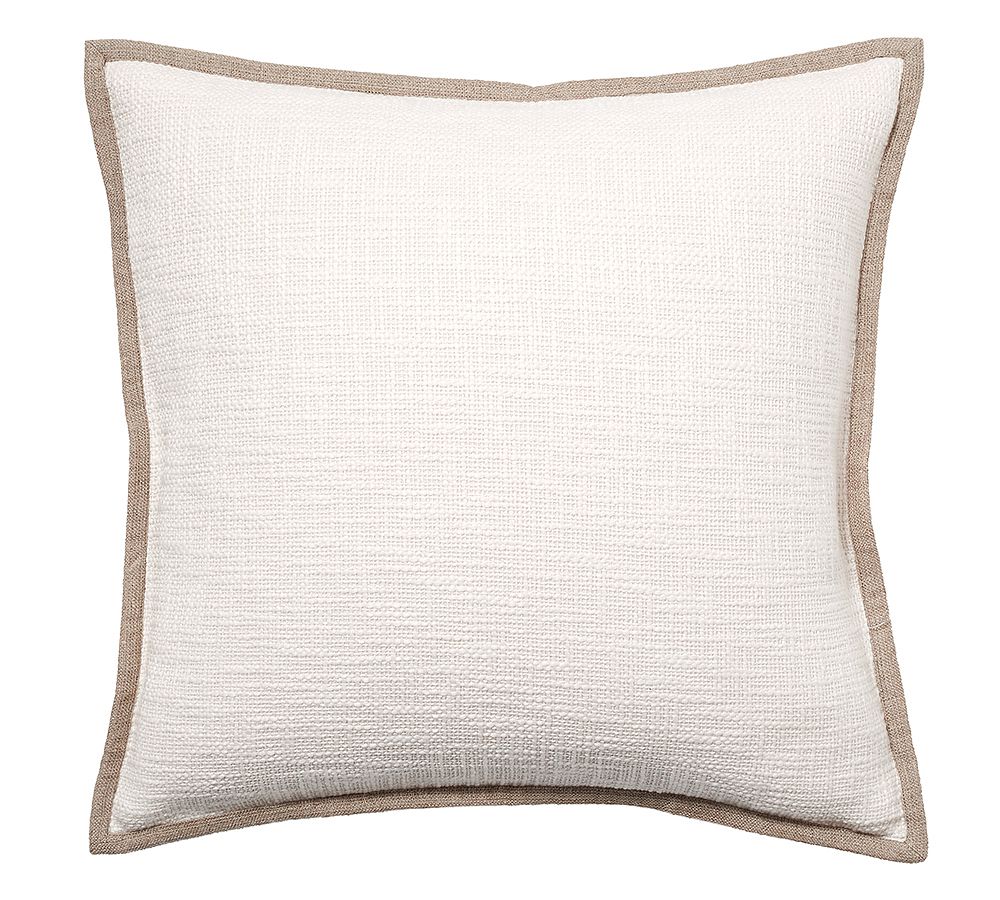 Cotton Basketweave Pillow Cover - Ivory