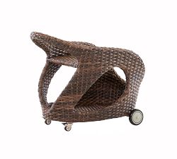 Abrego All-Weather Wicker Bar Cart