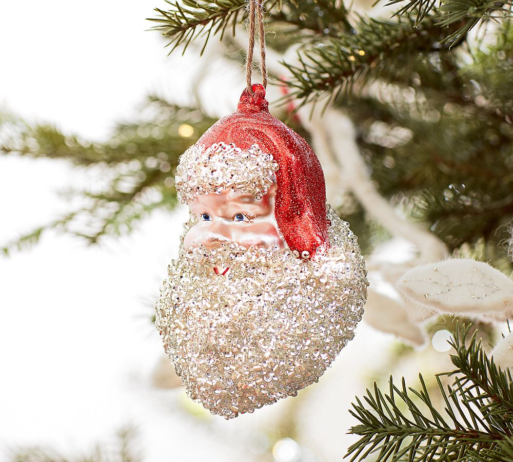 Mr. Santa German Glitter Head Ornament