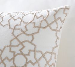 Astrid Trellis Embroidered Outdoor Pillow