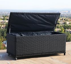 Clovis All-Weather Wicker Storage Bench