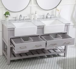 Adalina 60&quot; Marble Top Double Sink Vanity
