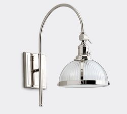 Arc Industrial Ribbed Glass Sconce (18'')