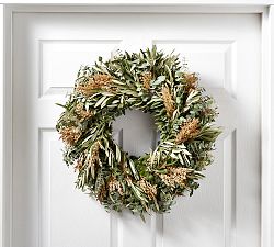 Fresh Olive &amp; Sorghum Wheat Wreath