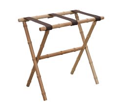 Bamboo Luggage Rack with Nylon Straps
