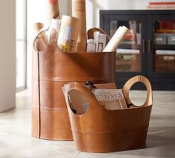 Hayes Leather Storage Baskets