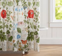 Poppy Botanical Organic Shower Curtain