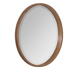 Silverdale Fir Wood Frame 34&quot; Round Wall Mirror