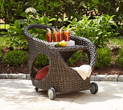 Abrego All-Weather Wicker Bar Cart