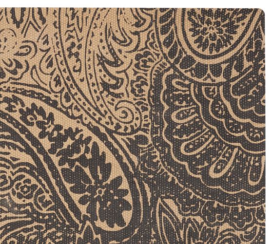 Paisley Printed Natural Fiber Rug Swatch