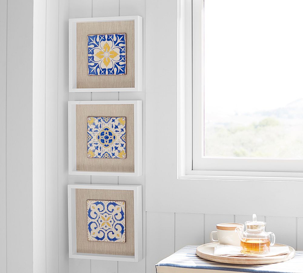 Ceramic Wall Tile Shadowbox - Set of 3