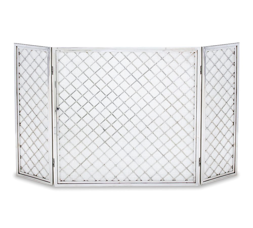 Hartwick Tri-Panel Firescreen - Nickel